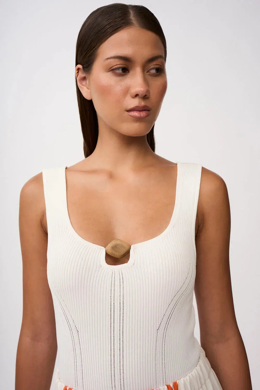 Eco Bead Knit Top - Ivory By Johnny