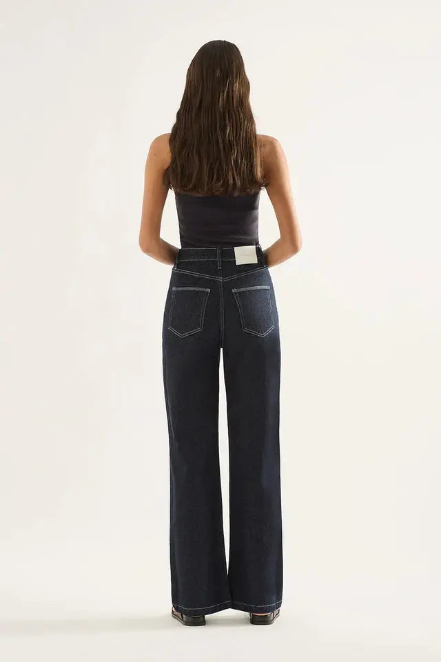 Ellie Super High Wide Jean - Rinse Outland Denim