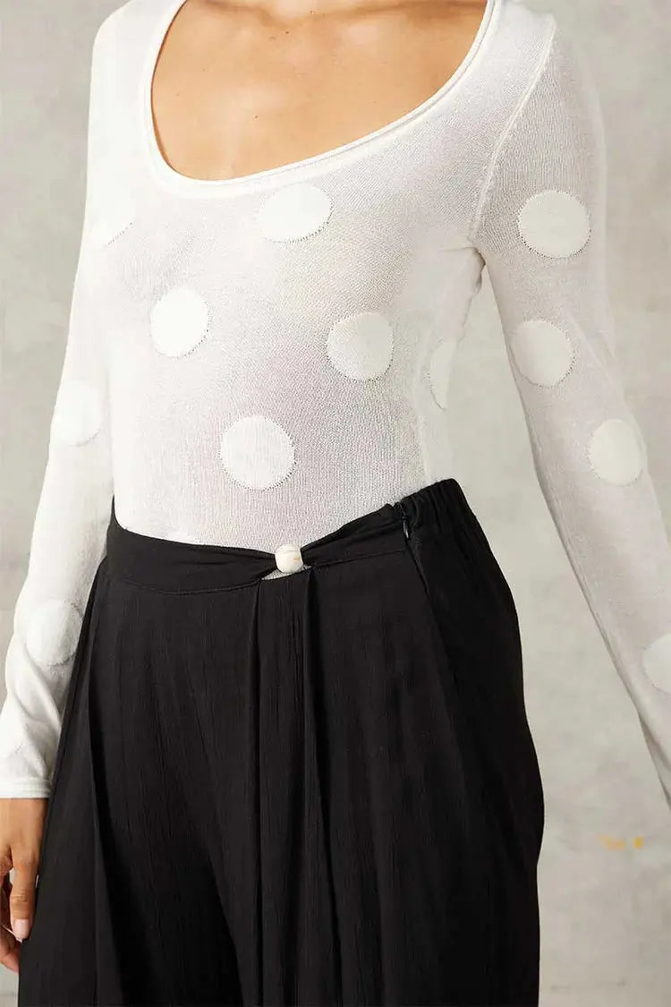 Ellipsis Knit Top Vanilla Mon Renn