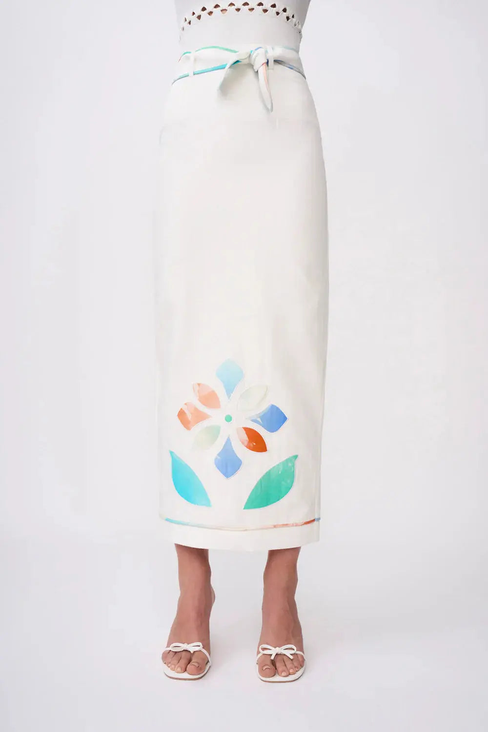 Fiori Applique Ankle Skirt By Johnny