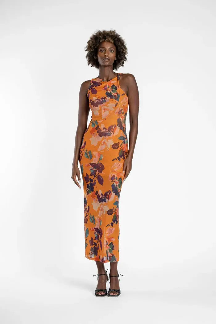 Florent Stretch Dress - Tangerine One Fell Swoop