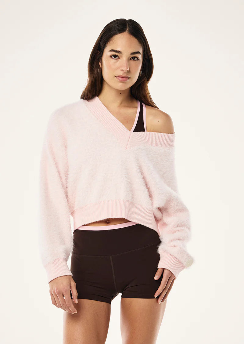 Greenpoint V Neck Knit - Chalk Pink P.E Nation