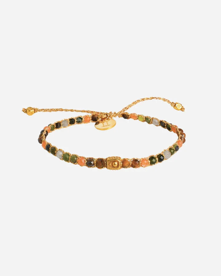 Gemini Crystal Zodiac Gemstone Bracelet - Gold (Copy) Nusands