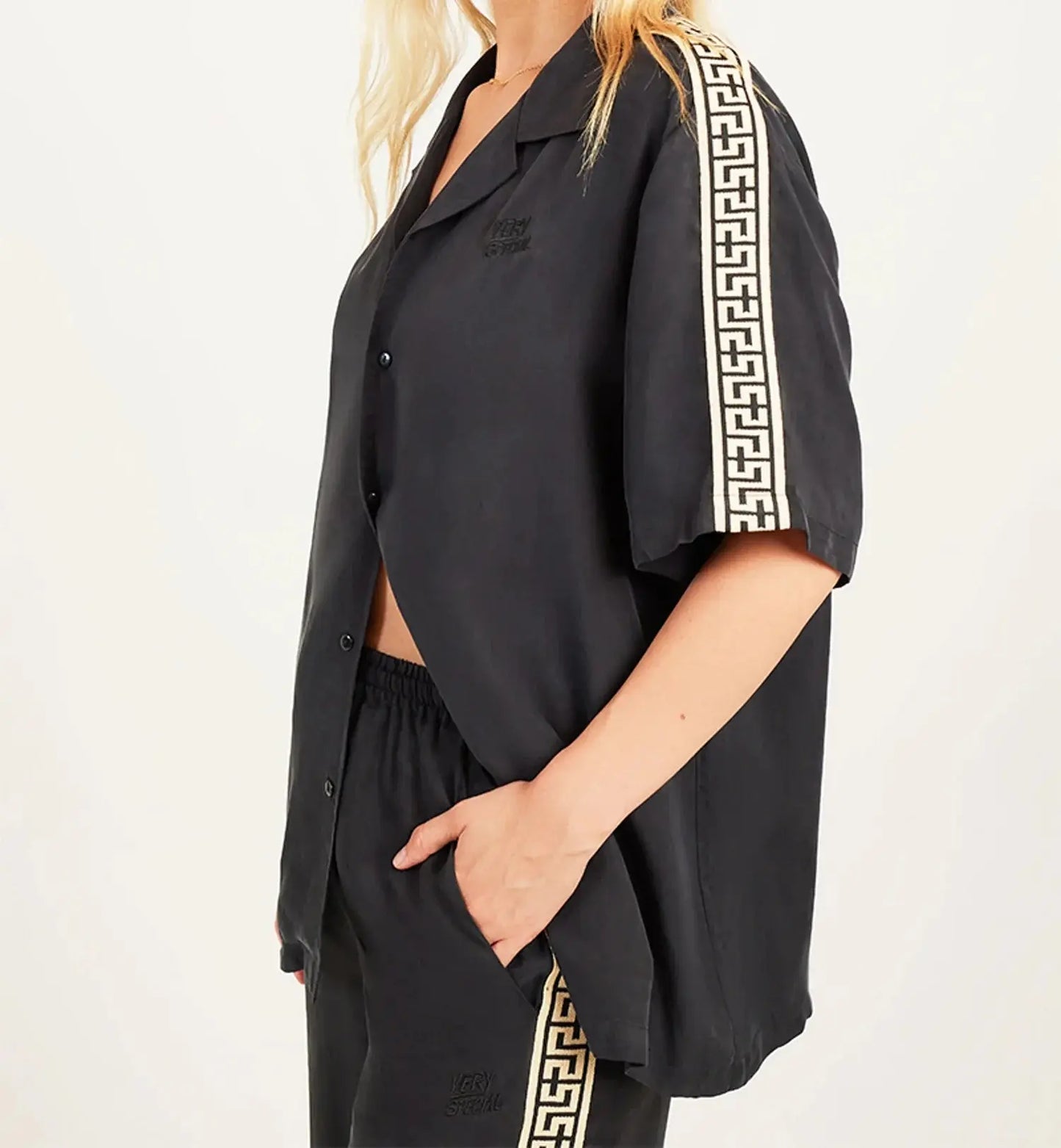 Geo Vacay Pants - Black and Cream Something Very Special