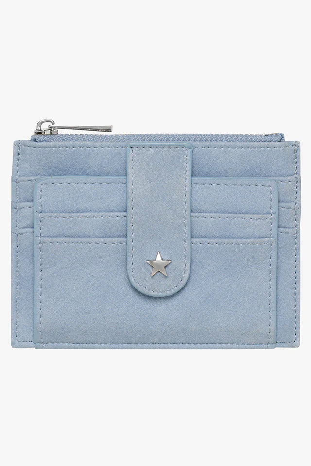 Daisy Card Wallet - Blue Faux Suede Georgia Mae