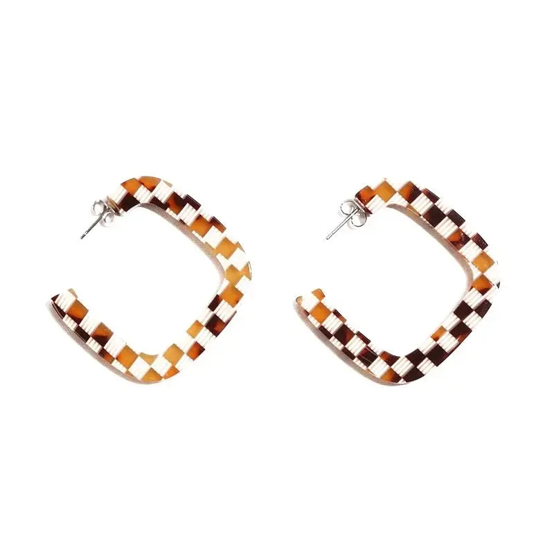 Gingerbread Checker Earrings Kitty Paloma