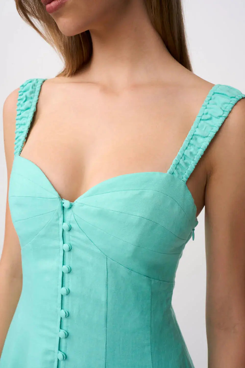 Giovanna Button Down Ankle Dress - Aqua By Johnny