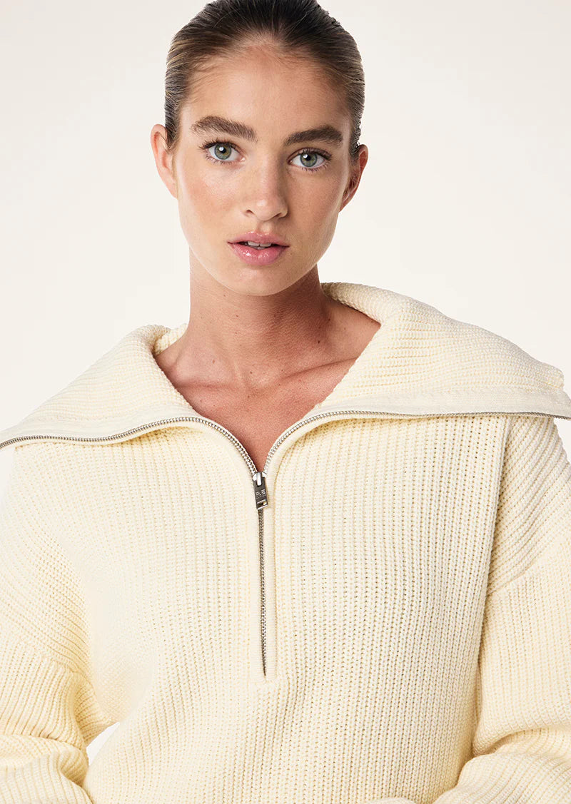 High Season Zip Neck - Whisper White P.E Nation