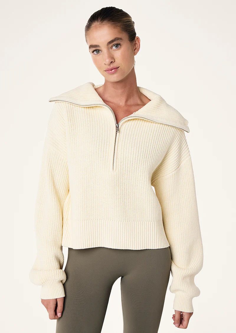 High Season Zip Neck - Whisper White P.E Nation