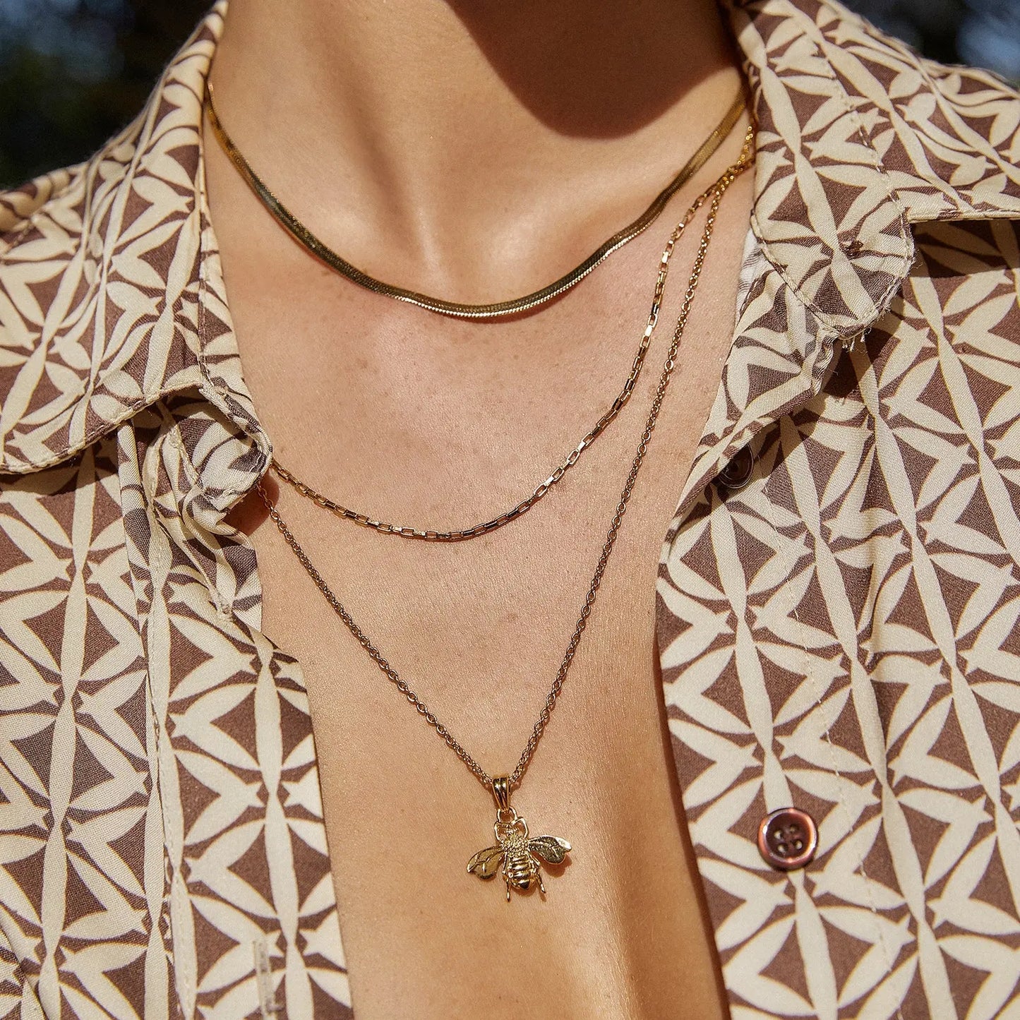 Honey Bee Gold Necklace Arms of Eve