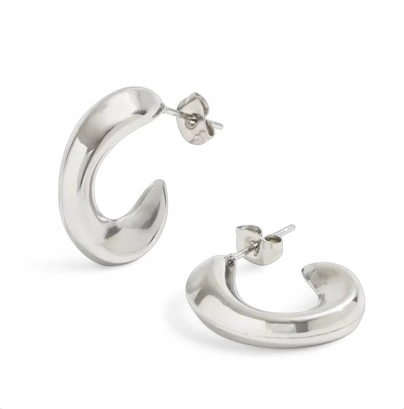 Tatia Hoop Earrings - Silver Zaya Collective
