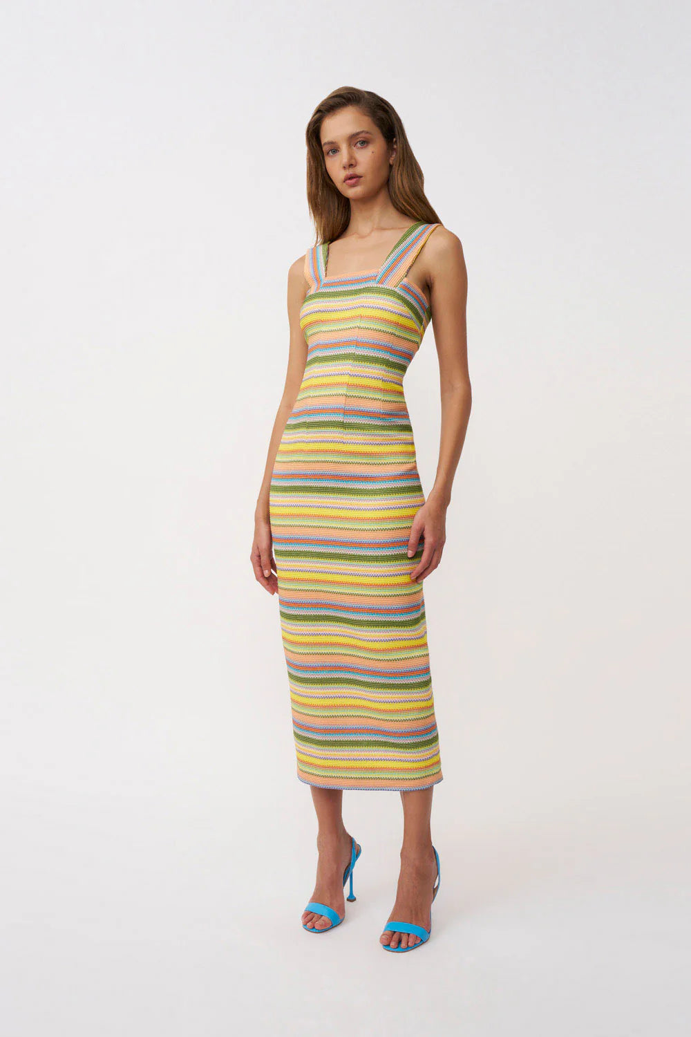 Isabella Weave Dress - Multi Colour By Johnny at cloth in brick