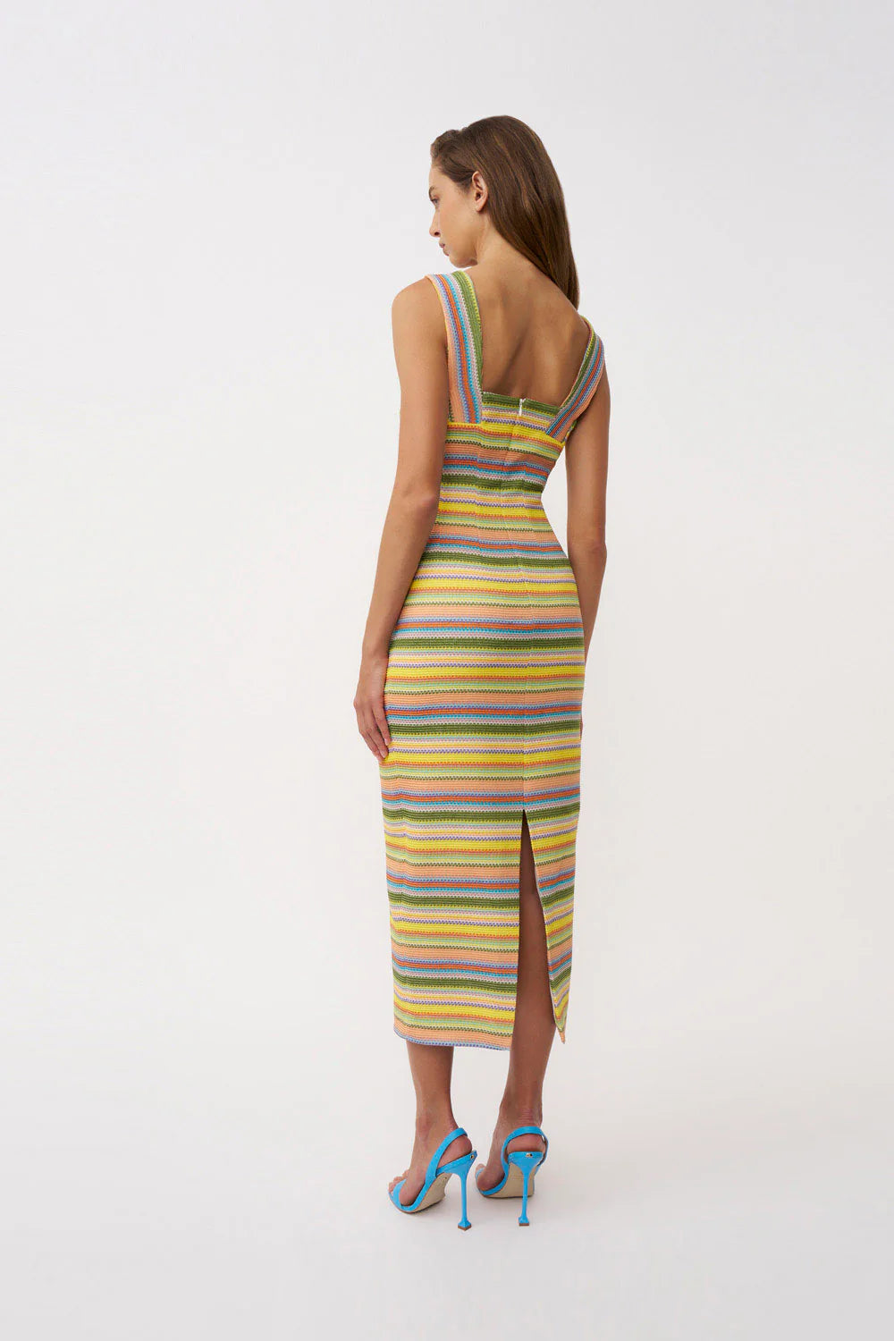 Isabella Weave Dress - Multi Colour By Johnny at cloth in brick 04