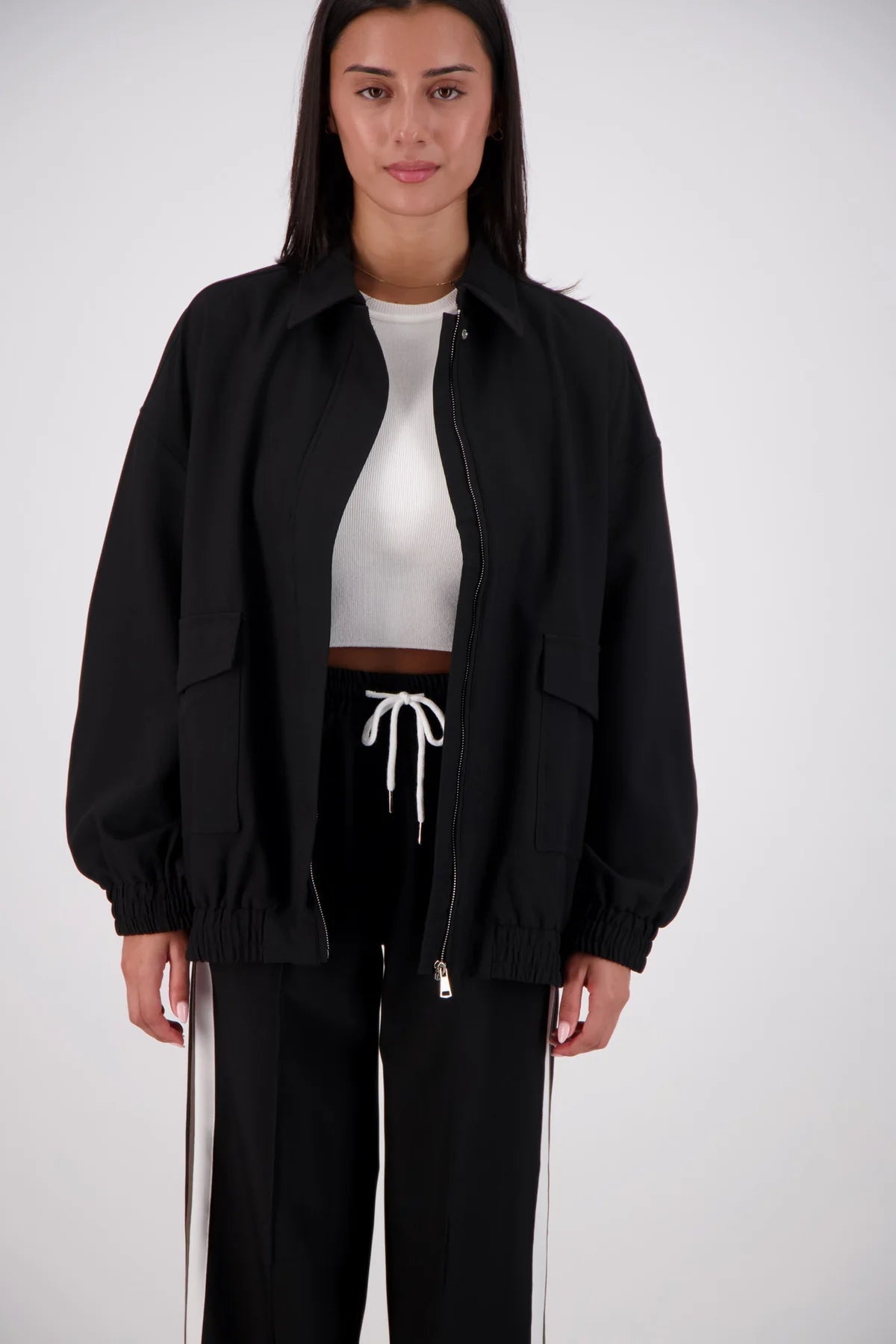 Ischia Bomber Jacket - Black Jasmine Alexa