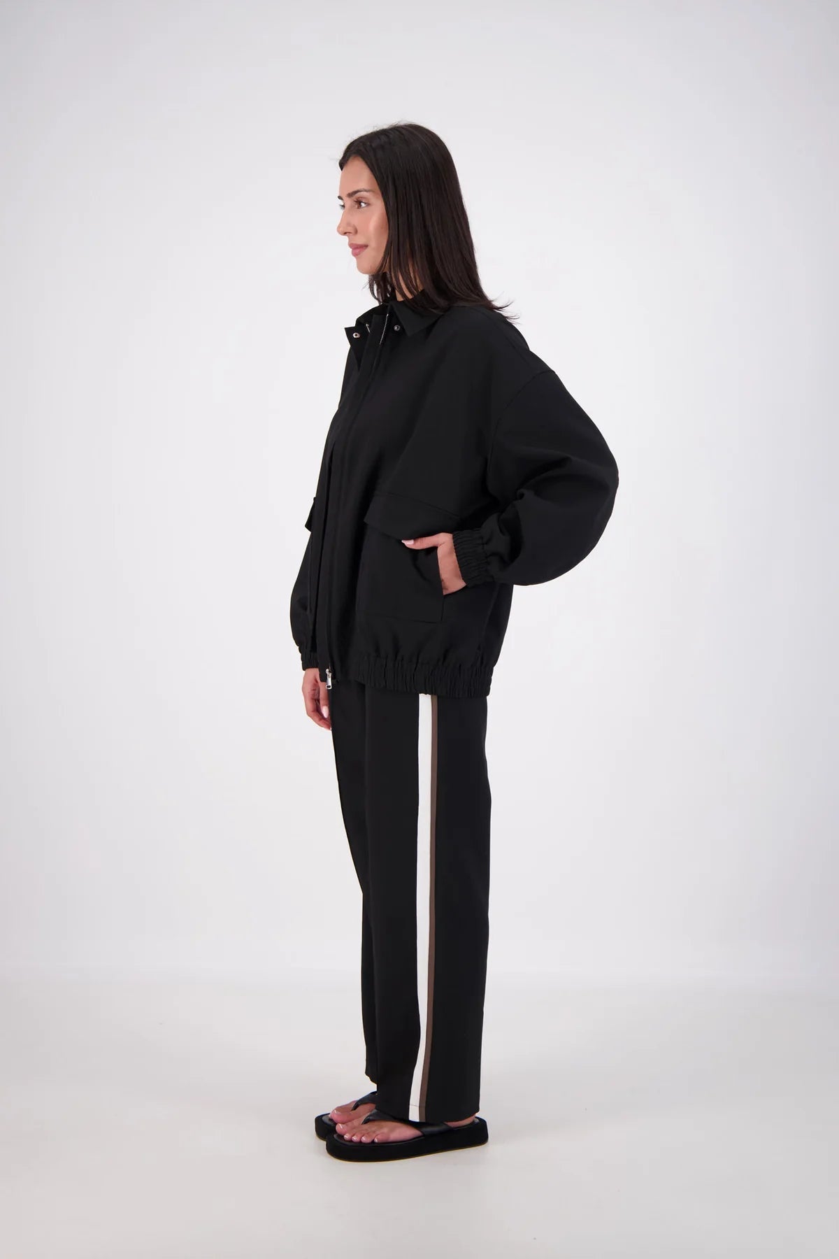Ischia Bomber Jacket - Black Jasmine Alexa
