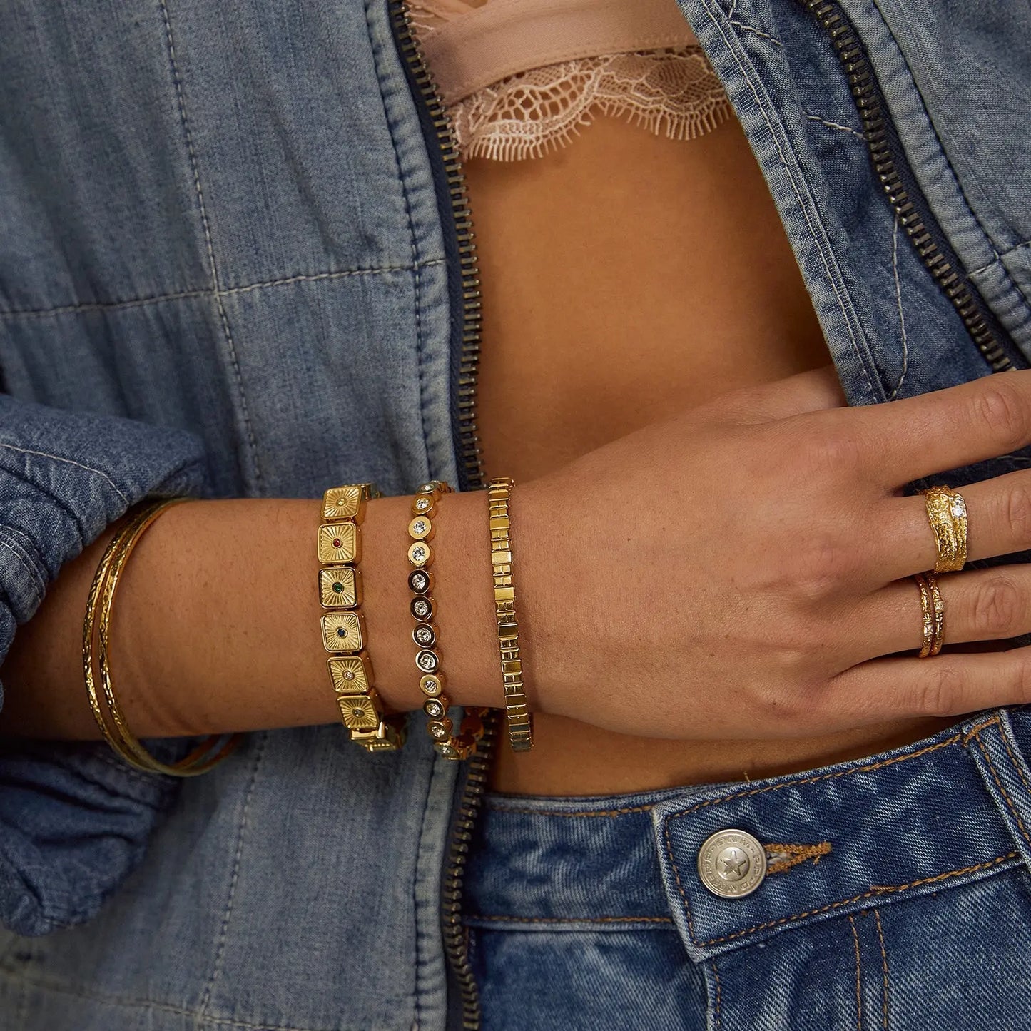 Jasper Gold Bracelet Arms of Eve