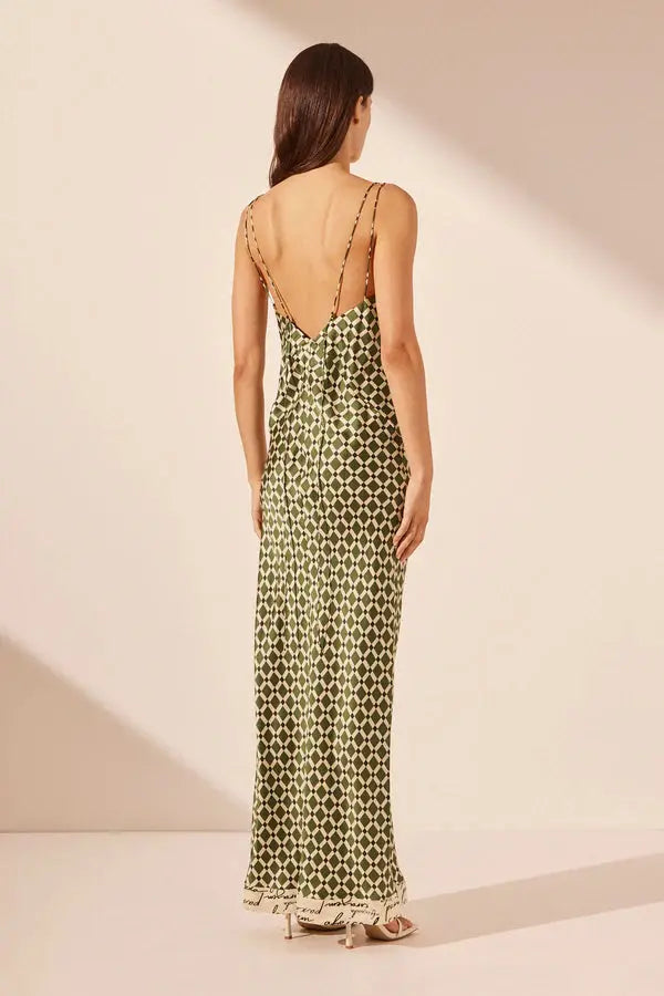 Kahlo Silk Cross Strap Maxi Dress Shona Joy