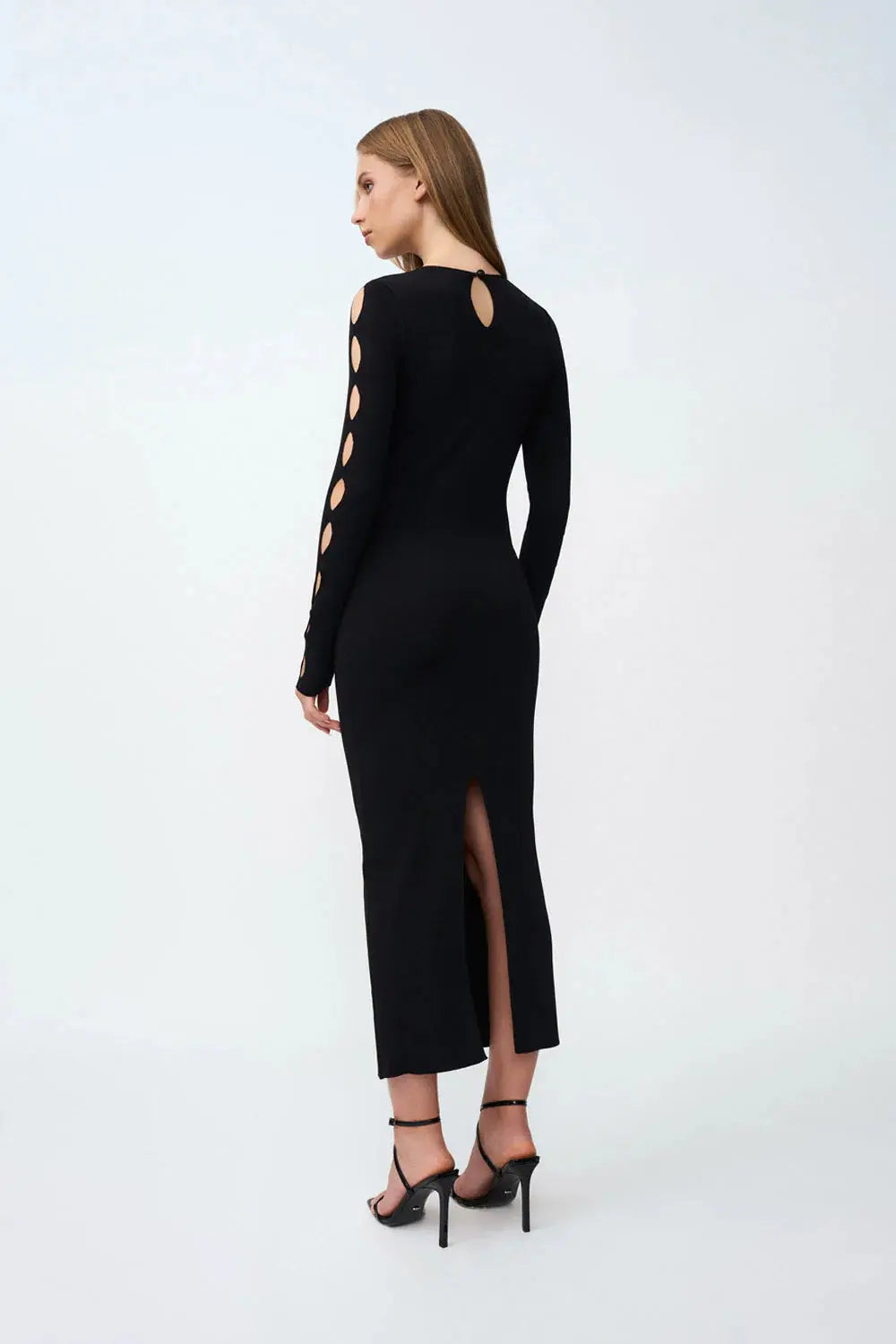 Laser Leaf Long Sleeve Midi Dress By Johnny