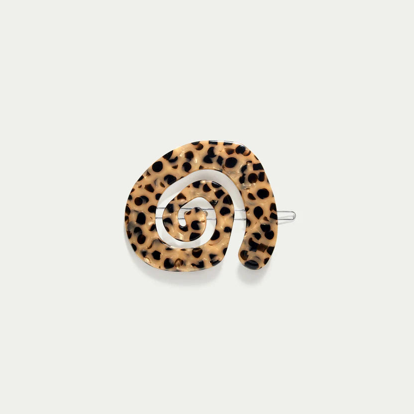 Swirl Tige Boucle Hair Clip - Leopard Kitty Paloma