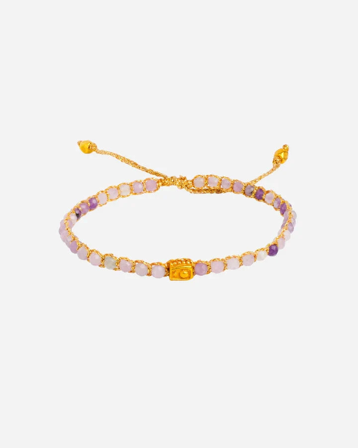 Lepidolite Crystal Gemstone Bracelet - Gold (Copy) Nusands
