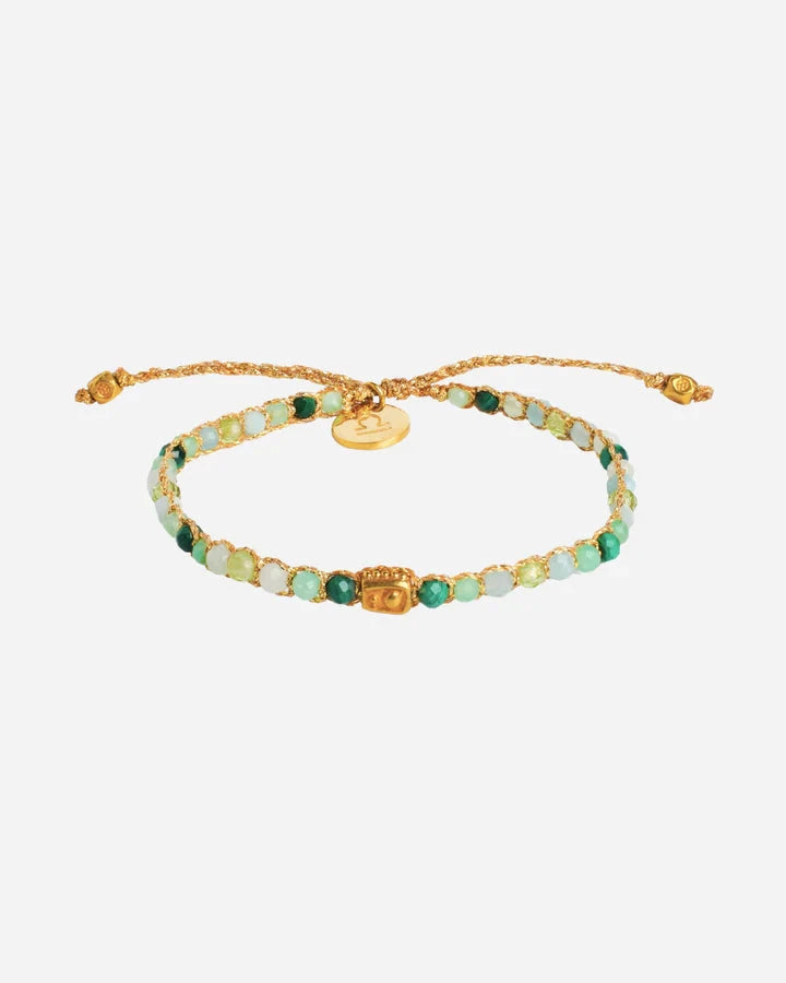 Libra Crystal Zodiac Gemstone Bracelet - Gold Nusands