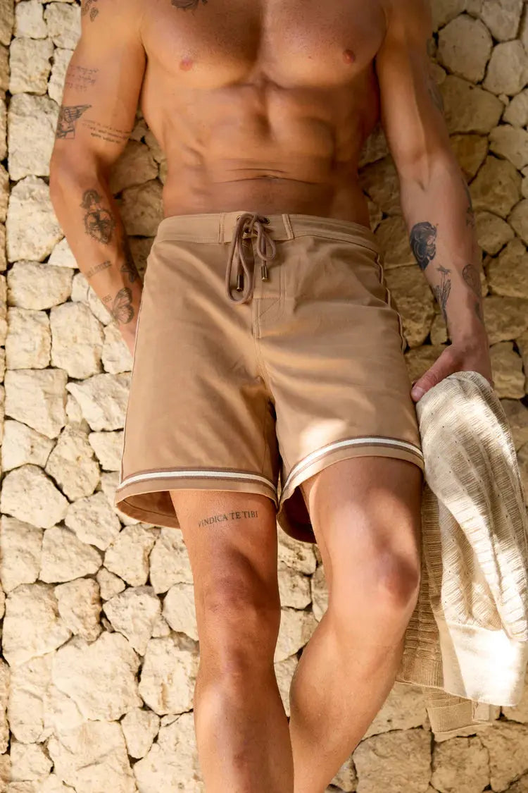 Loco Striped Boardshort - Chai By Odet