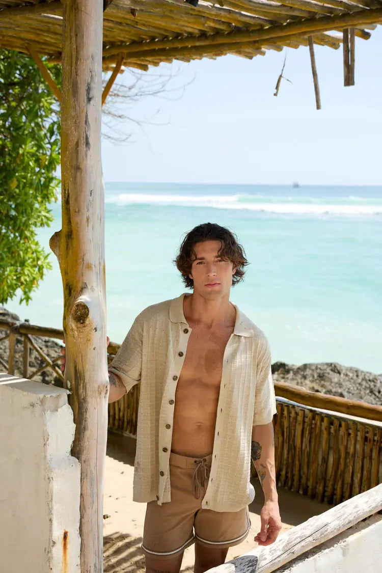 Loco Striped Boardshort - Chai By Odet