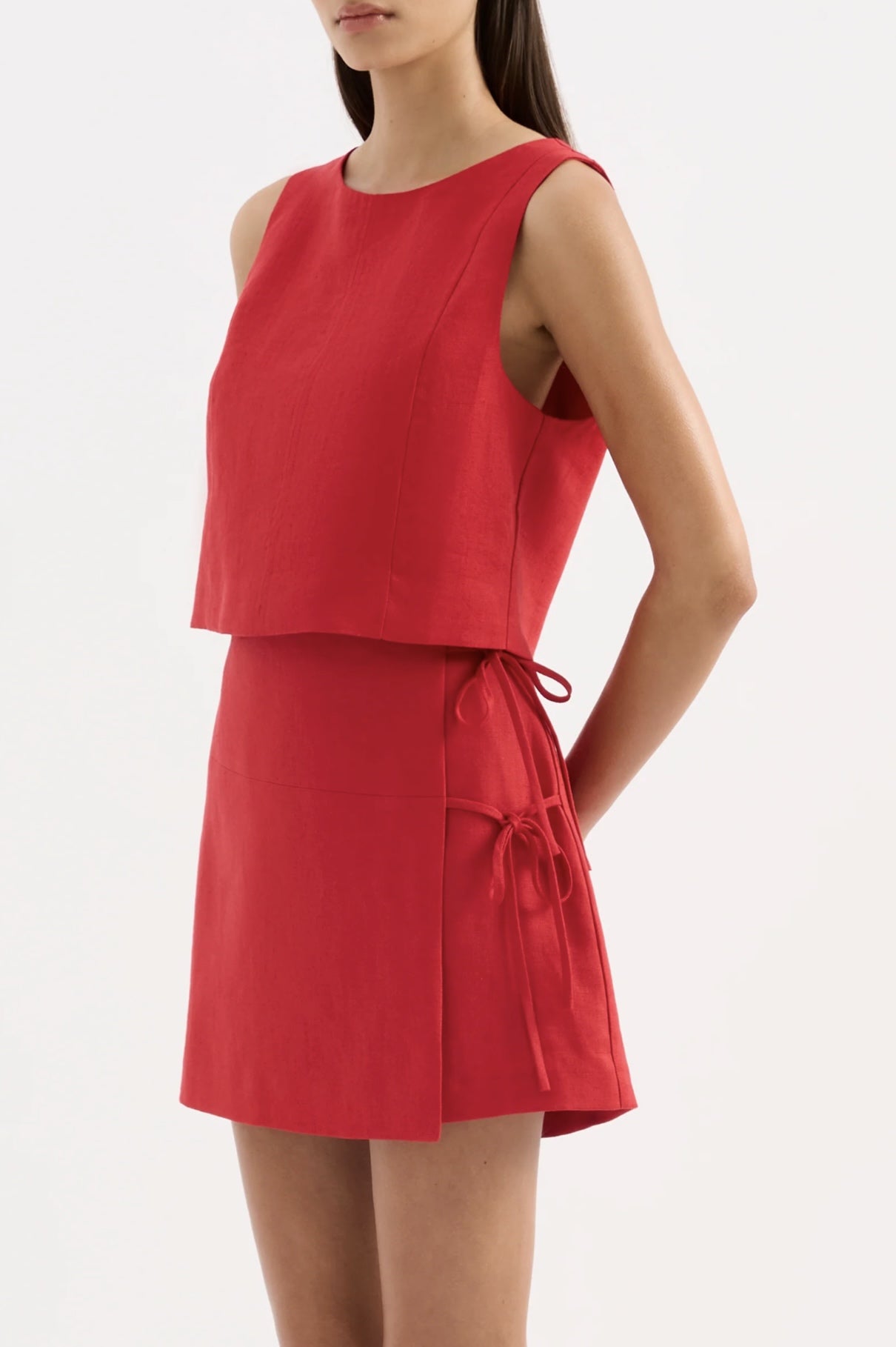 Marli Linen Top - Vermillion Nude Lucy