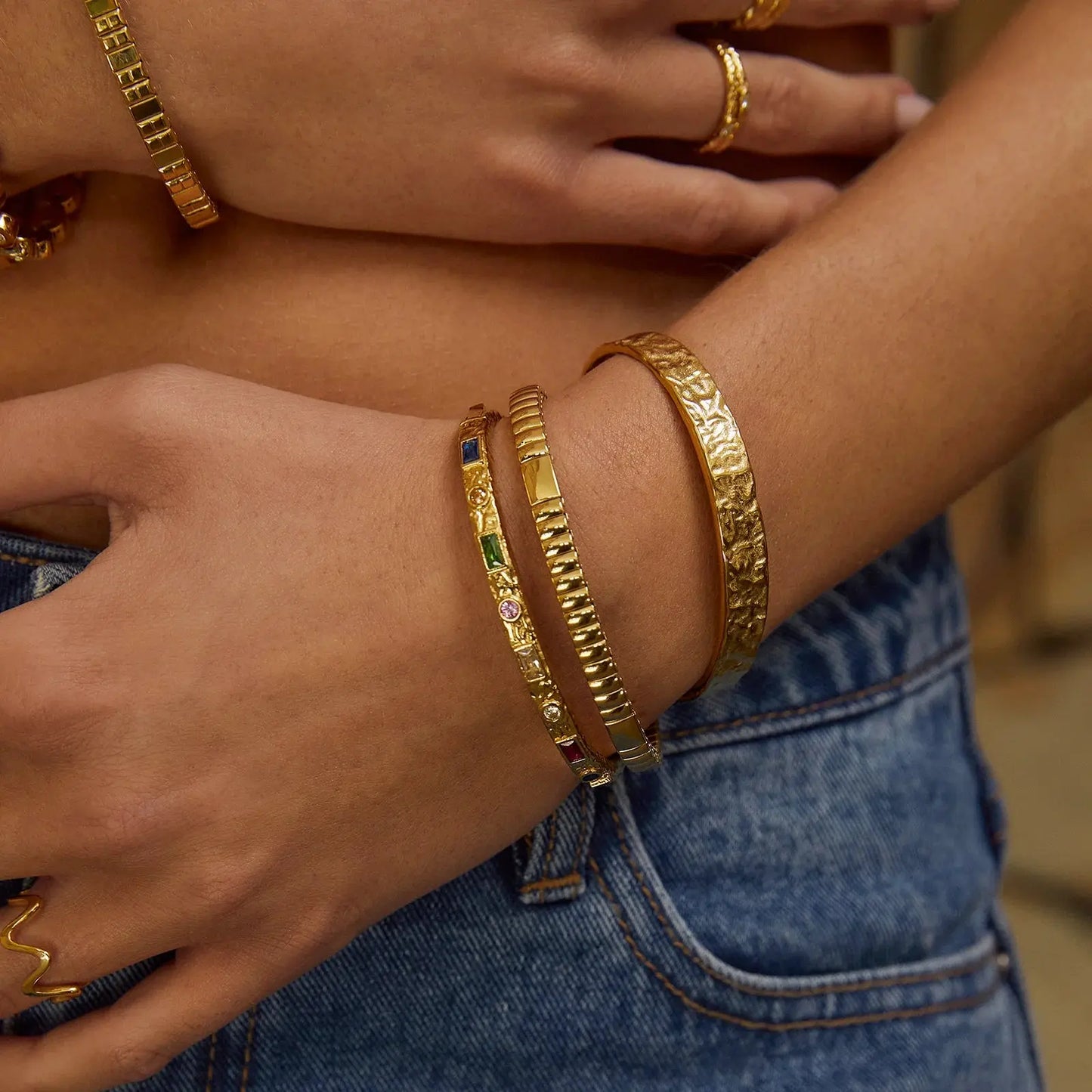 Melrose Gold Cuff Bracelet Arms of Eve