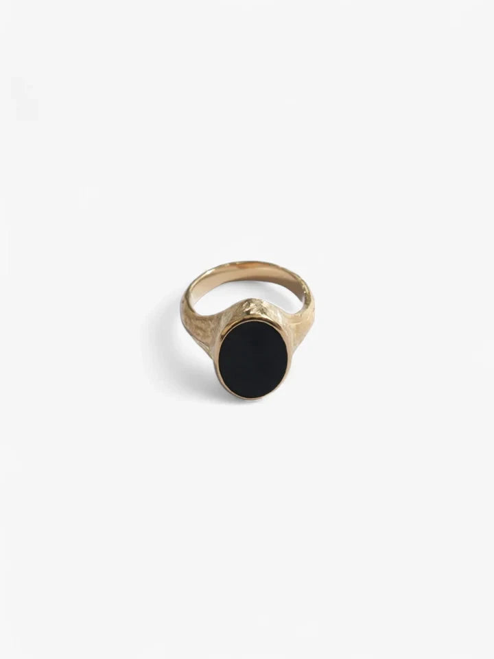 Midnight Onyx Ring - 18K Gold Vermeil Nusands