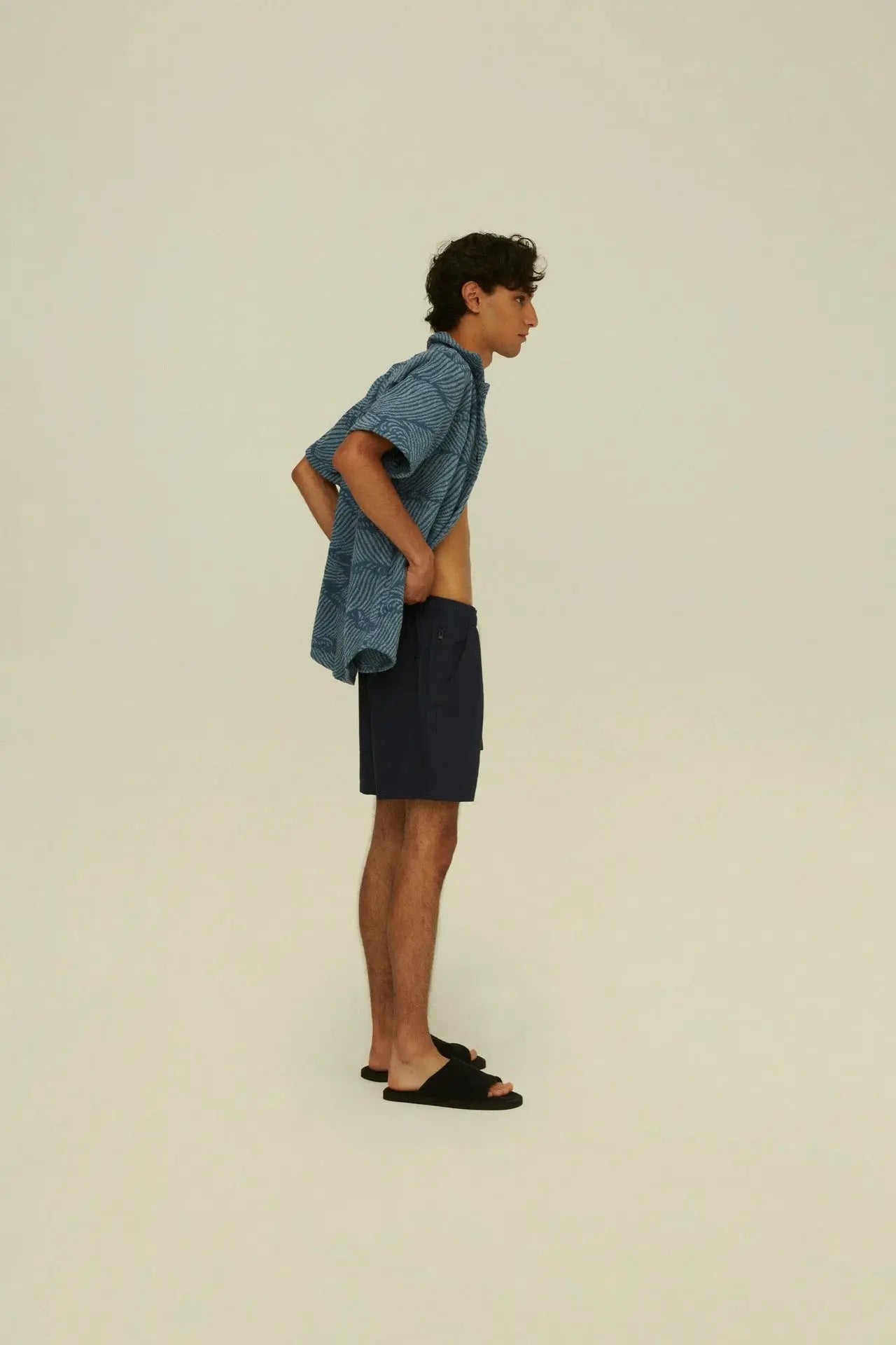 Navy Linen Shorts OAS