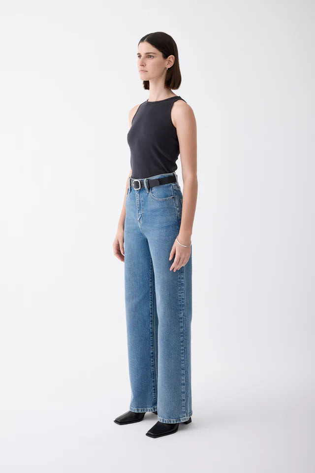 Ellie Super High-Rise Wide Leg Jean - Meridian Blue Outland Denim