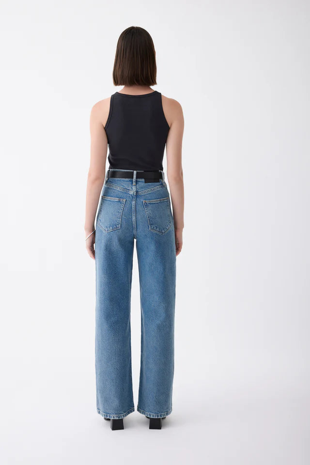 Ellie Super High-Rise Wide Leg Jean - Meridian Blue Outland Denim