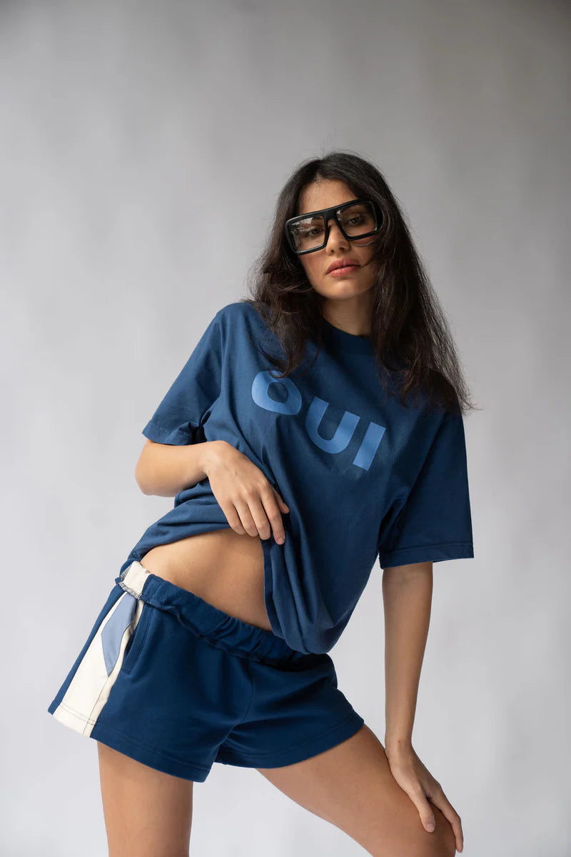 Parisienne Tee - Midnight Blue Araminta James at cloth in brick 03