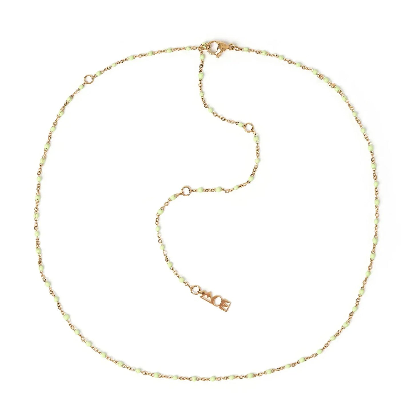 Peggy Gold and Enamel Necklace - Mint Arms of Eve