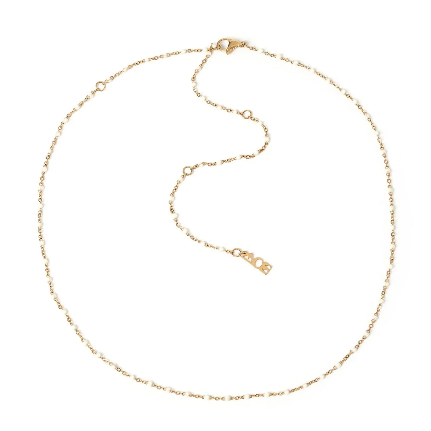 Peggy Gold and Enamel Necklace - Vanilla Arms of Eve