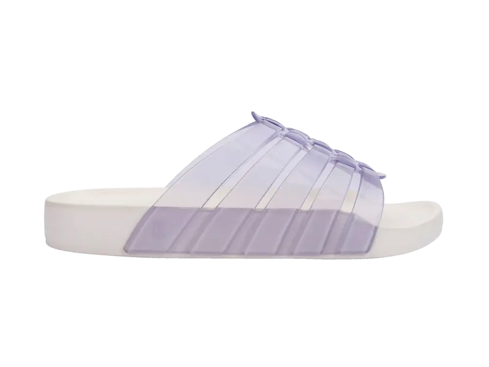 Melissa Possession Slide - Clear/White right side outer view