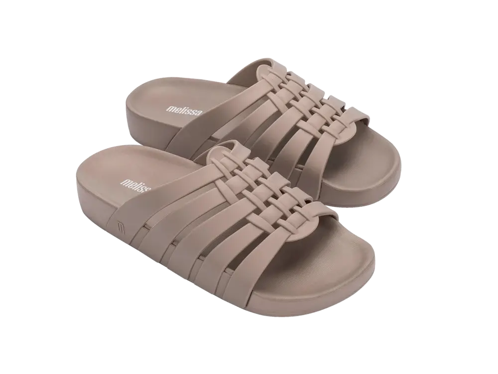 Melissa Possession Slide - Matte Beige elevated front aspect view