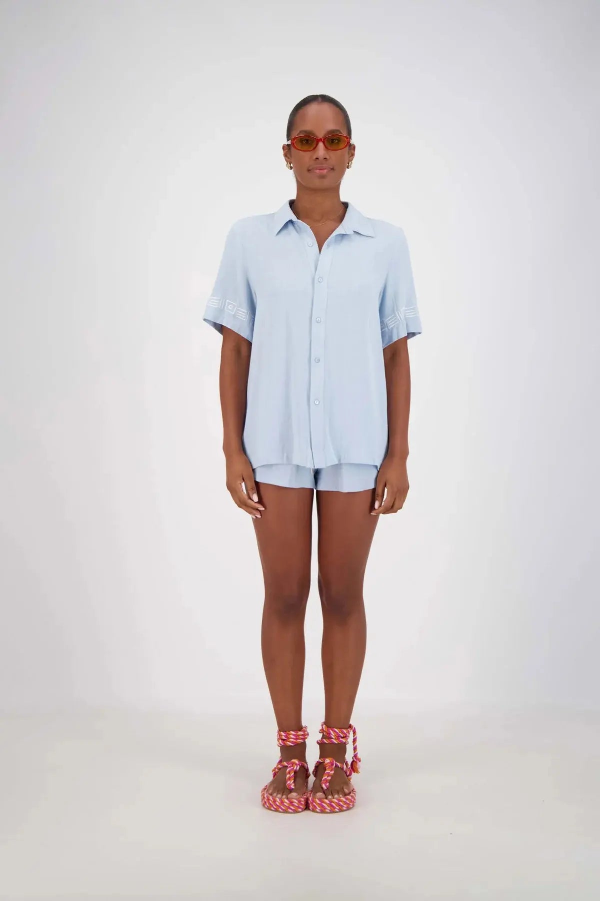 Rosetta Shirt - Powder Blue Jasmine Alexa