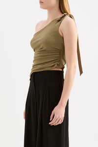 Fiora Mesh Top - Deep Olive Nude Lucy