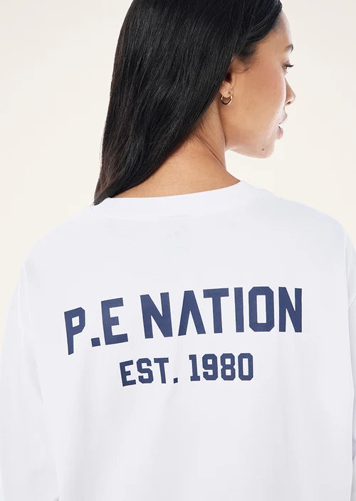 Spin Off Oversized Heavyweight Tee - White P.E Nation