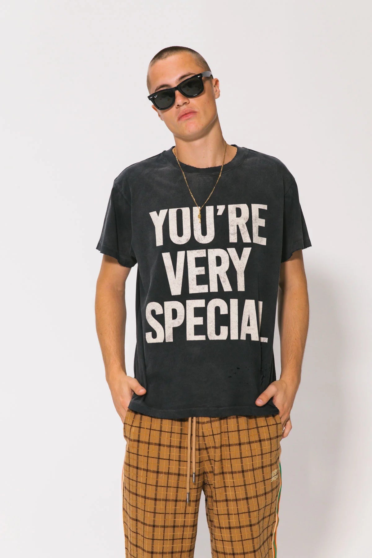 Vintage Black YVS Trashed Tee Something Very Special