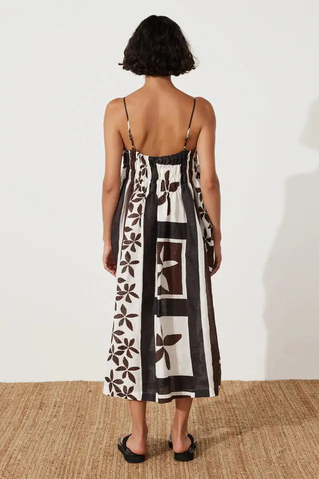 Sarong Flower Linen Dress Zulu & Zephyr