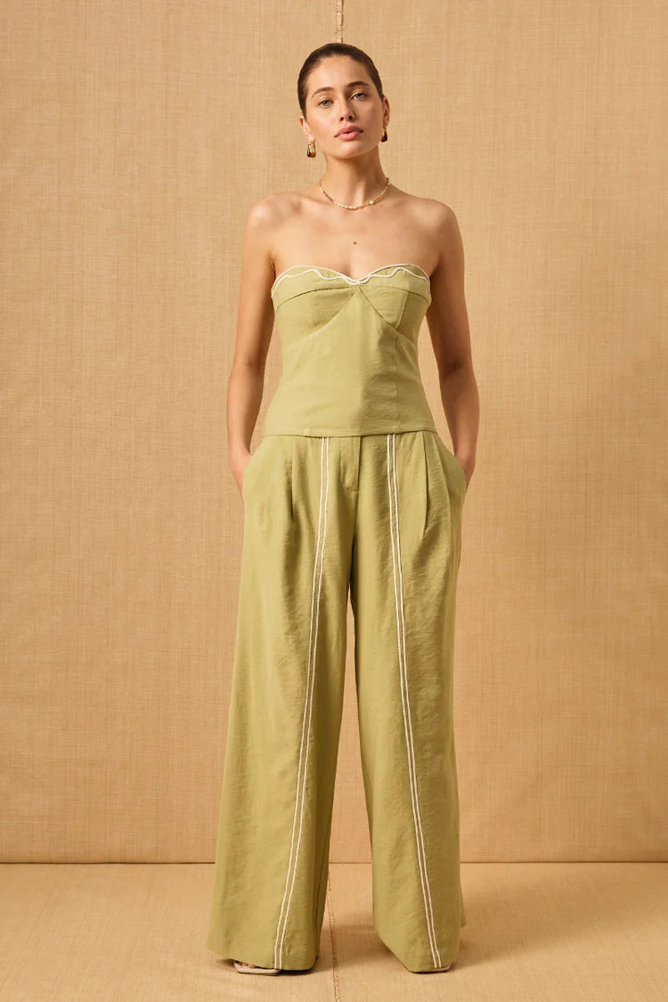 Scenic Pant - Olive Mon Renn at cloth in brick