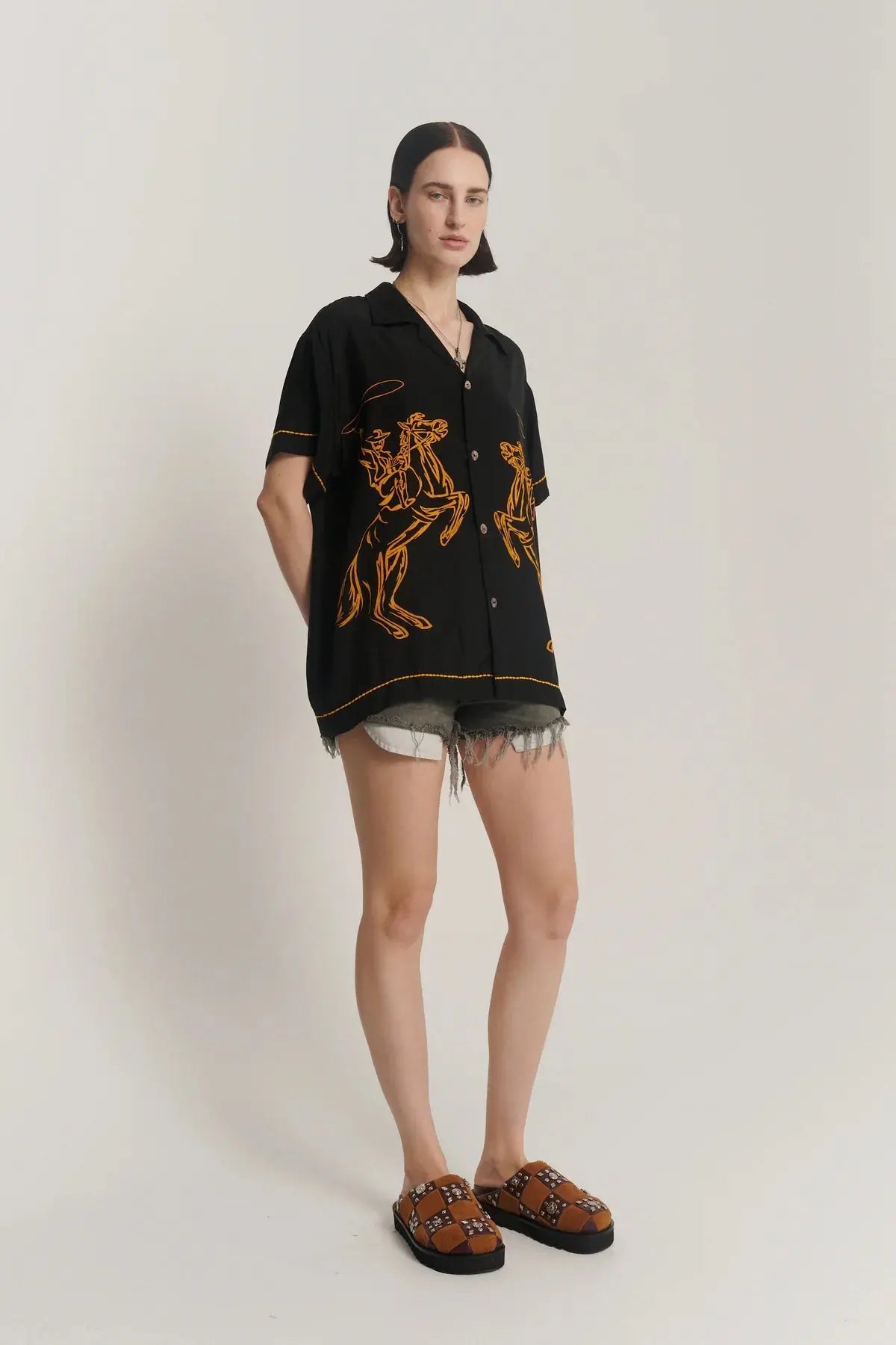 Silk Cowboy Shirt - Black The Tales