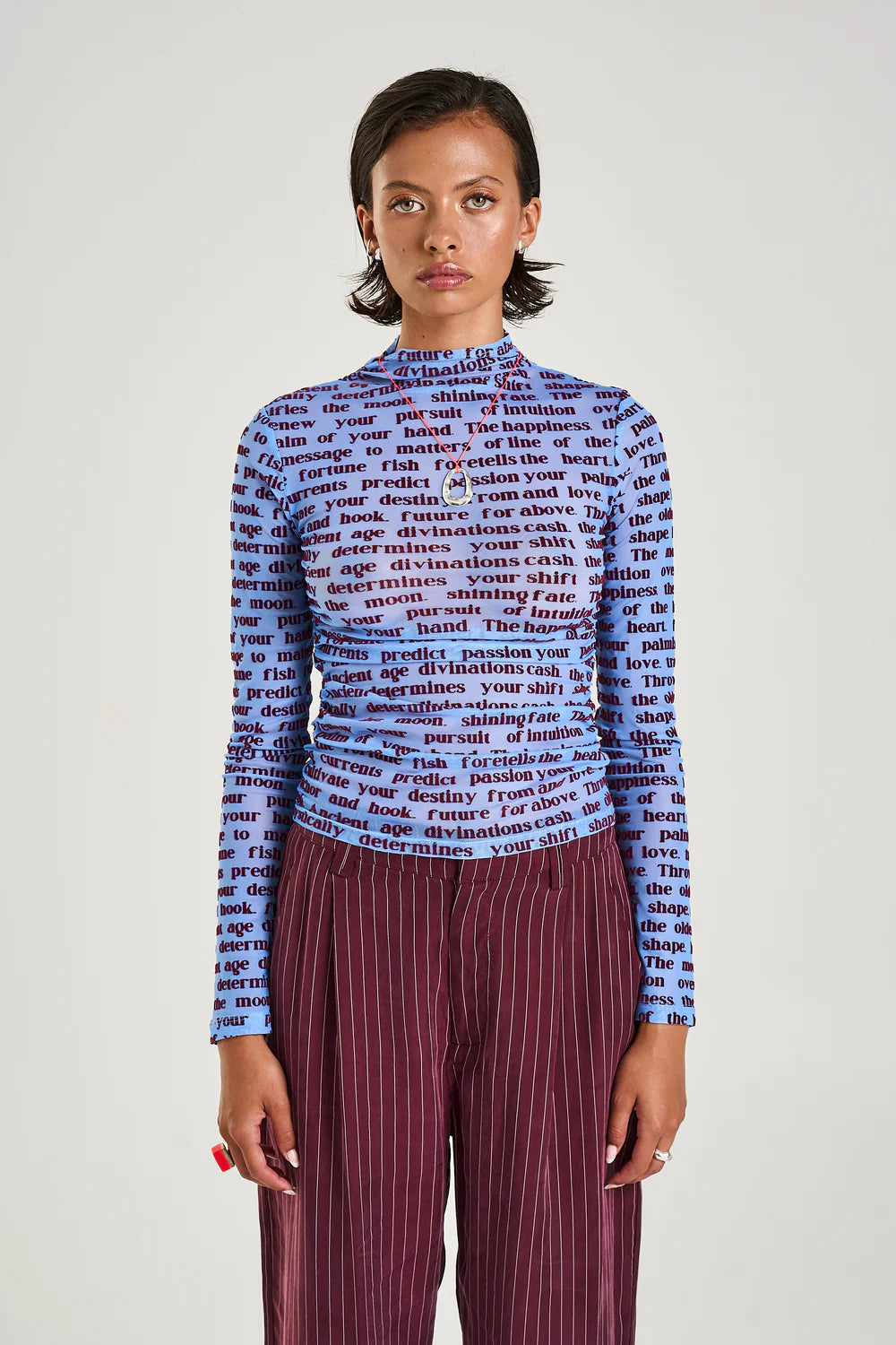 LS Ruched High Neck Top - Fortune Teller Lotus Summi Summi