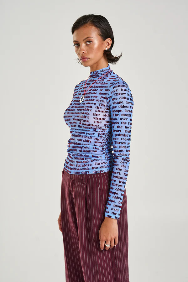 LS Ruched High Neck Top - Fortune Teller Lotus Summi Summi