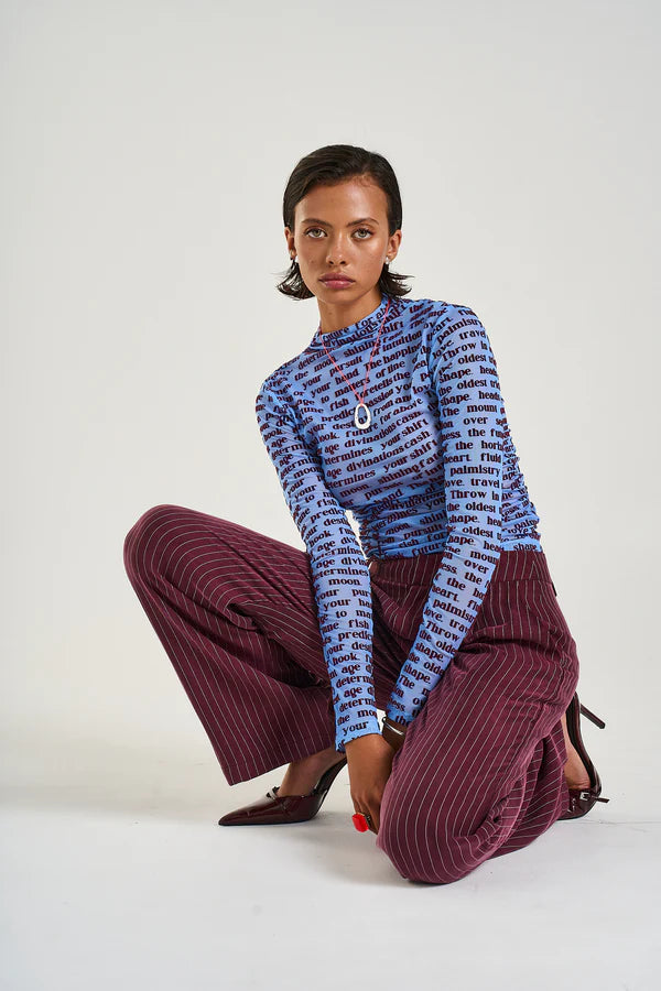 LS Ruched High Neck Top - Fortune Teller Lotus Summi Summi