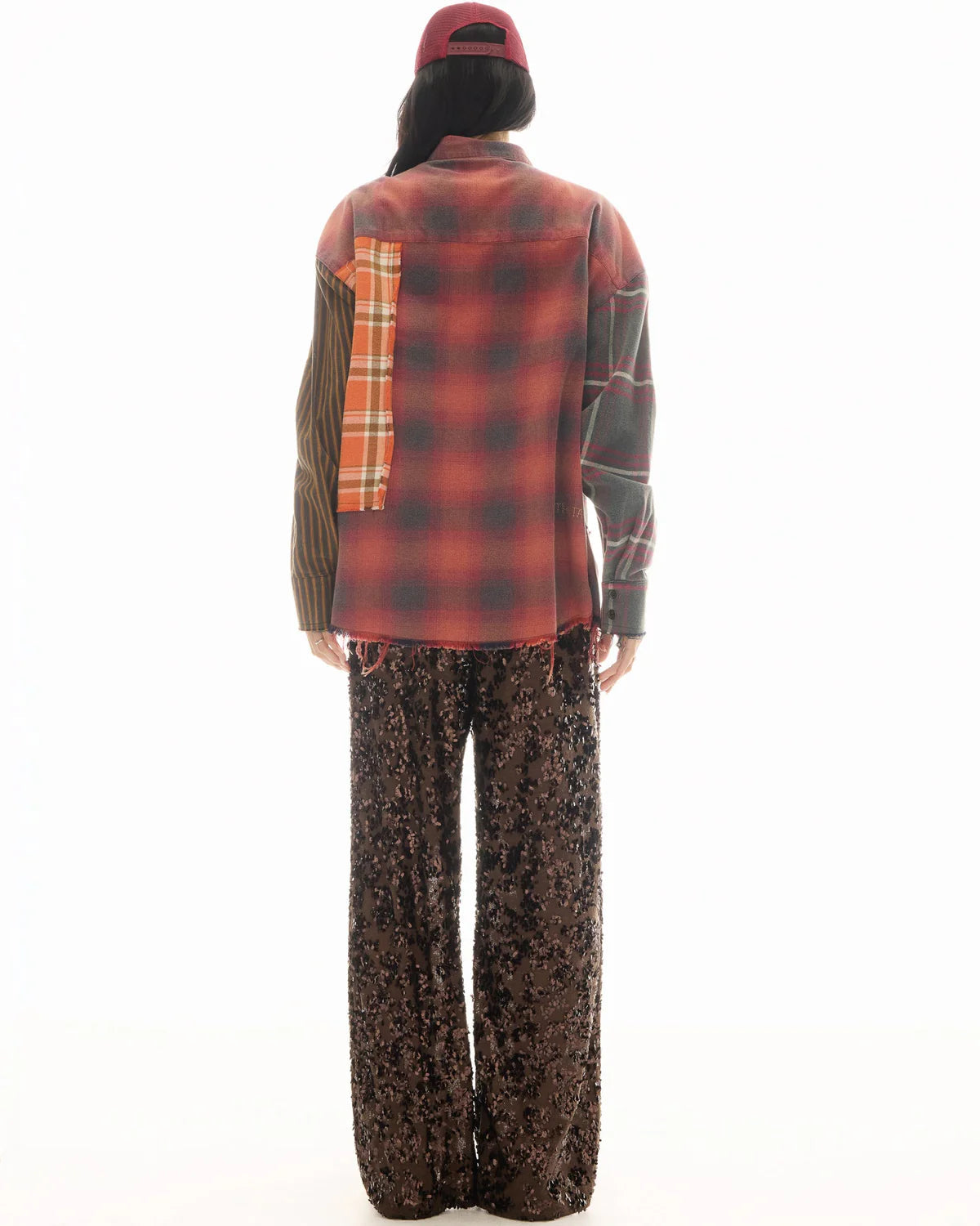 Reworked Pierced Flannel Shirt - Orange The Tales