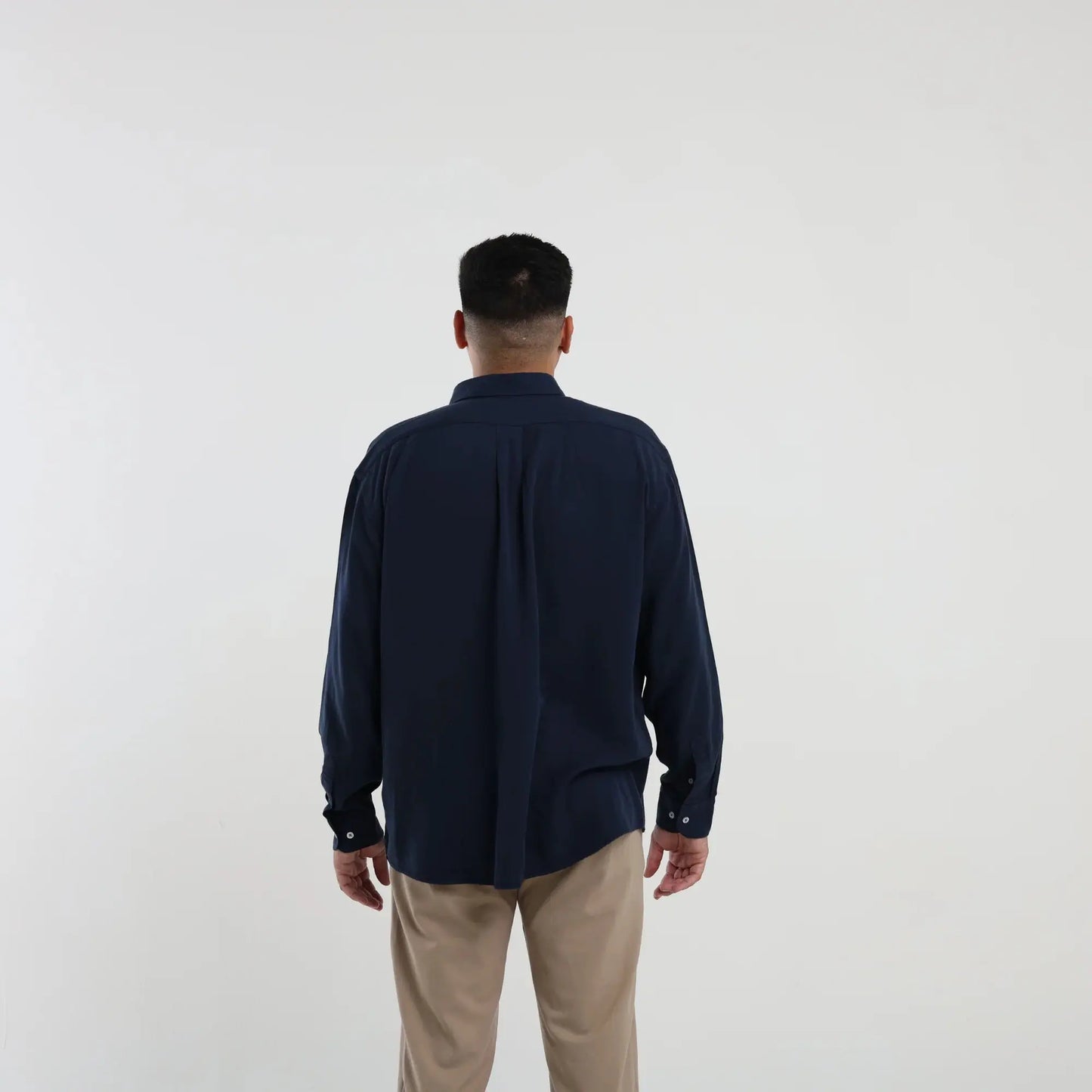 Tencel Long Sleeve Shirt - Navy Vons Collective